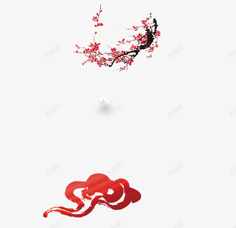 中国画冬梅png免抠素材_新图网 https://ixintu.com 一剪梅 一枝梅花 中国画 冬季 国画 梅花