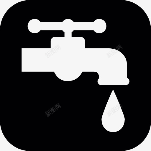 打开水龙头水滴图标png_新图网 https://ixintu.com 水 水滴 水龙头 滴