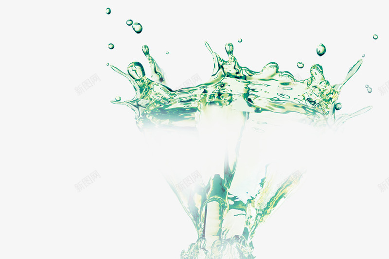 绿色晶莹水珠喷溅png免抠素材_新图网 https://ixintu.com 喷溅 晶莹 水珠 绿色