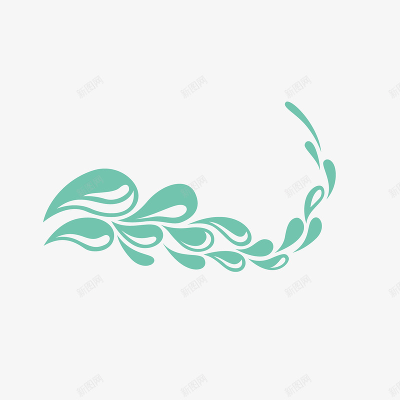 水滴矢量图ai免抠素材_新图网 https://ixintu.com 水滴 海水 海水纹 纹路 绿色 矢量图