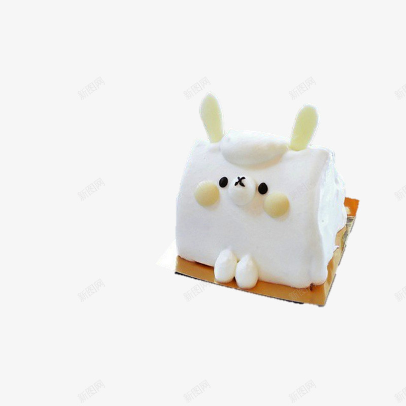 白色兔子奶油蛋糕png免抠素材_新图网 https://ixintu.com 兔子造型 白色 糕点 美味 美食 蛋糕