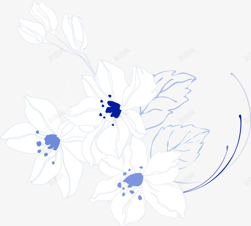 线条花3png免抠素材_新图网 https://ixintu.com 彩绘花 手绘花朵 时尚花朵 植物 矢量花 线条花