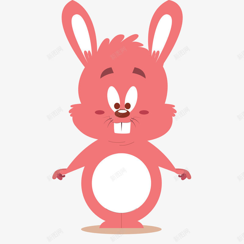卡通粉红色的小兔子矢量图ai免抠素材_新图网 https://ixintu.com 兔子嘴巴 动物设计 卡通 可爱 小兔子 牙齿 矢量图 粉红色