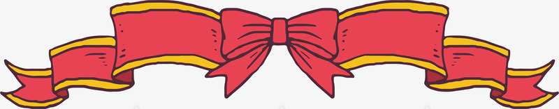黄色边框圣诞彩带png免抠素材_新图网 https://ixintu.com 圣诞彩带 圣诞节 矢量png 红丝带 蝴蝶结 飘逸彩带