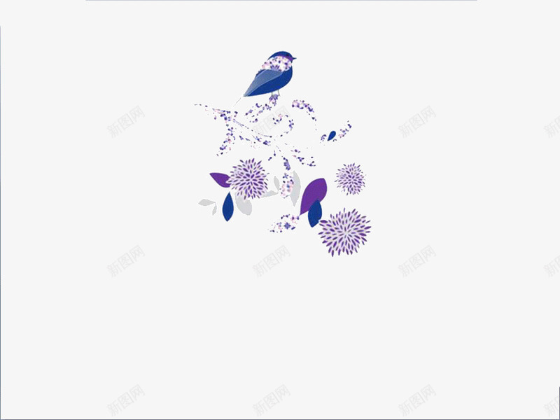 紫色浪漫系列PPT模板png免抠素材_新图网 https://ixintu.com PPT模板 PPT背景 小鸟 浪漫系列 紫色