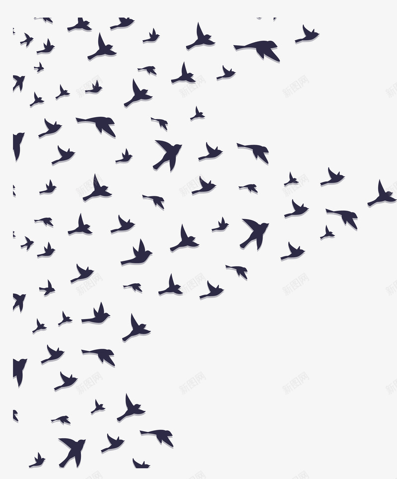 深蓝色飞翔的鸟花纹矢量图ai免抠素材_新图网 https://ixintu.com 小鸟 小鸟花纹 矢量png 自由飞翔 蓝色小鸟 飞翔的鸟 矢量图