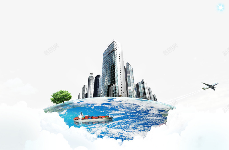 飞机尾气png免抠素材_新图网 https://ixintu.com 地球 建筑 船运 飞机尾气 飞行痕迹