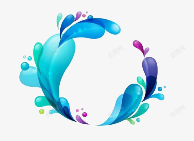 绚丽水滴模板png免抠素材_新图网 https://ixintu.com ppt模板 商务讲解 旋转 绚丽 蓝色