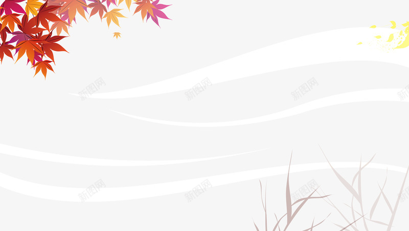 背景装饰树叶秋天线条png免抠素材_新图网 https://ixintu.com 树叶 秋天 线条 背景装饰