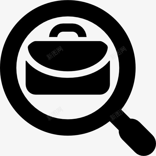 业务工作搜索符号图标png_新图网 https://ixintu.com 商务 手提箱 搜索 搜索工作 放大工具 放大镜 求职 组合