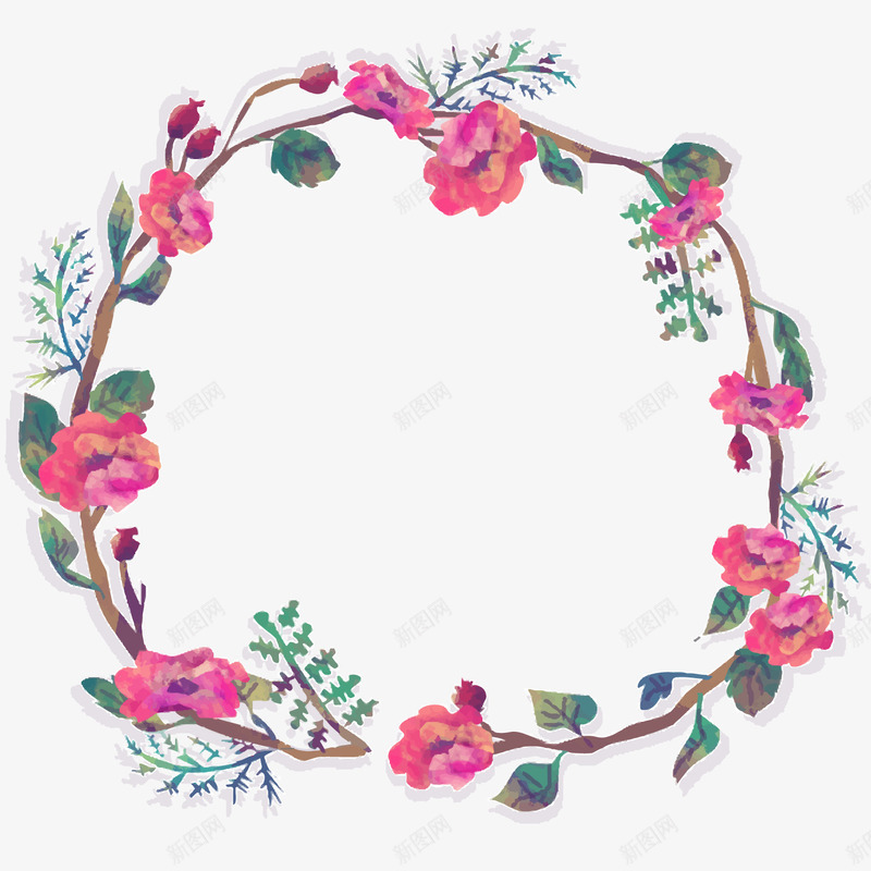 告别夏季花环插画png免抠素材_新图网 https://ixintu.com 夏季 插画 树叶 花环