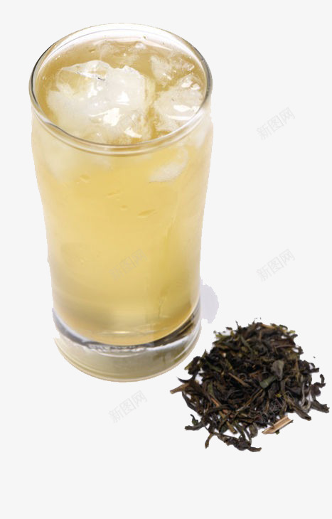 冰茶png免抠素材_新图网 https://ixintu.com 冰块 玻璃杯 茶叶