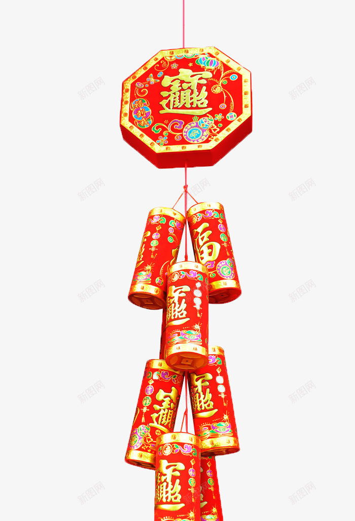 新年的一大串鞭炮png免抠素材_新图网 https://ixintu.com 一大串鞭炮 新年 红色 鞭炮