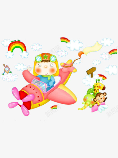 开飞机的小小飞行员png免抠素材_新图网 https://ixintu.com 人物 卡通 图片 彩色