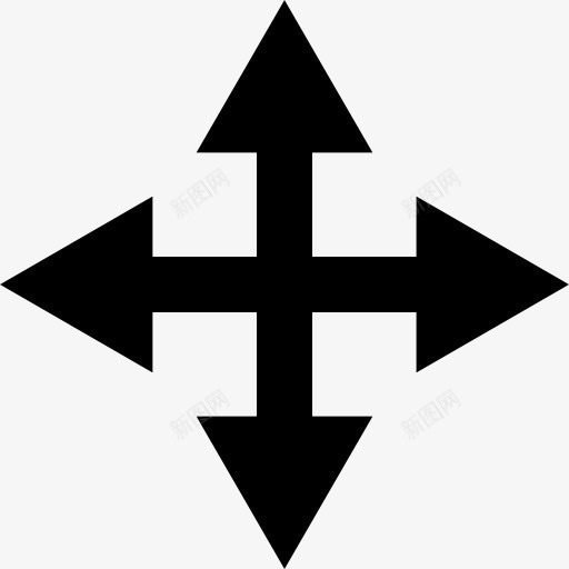 移动一个对象四箭界面符号图标png_新图网 https://ixintu.com 四 移动 符号 箭头 组 组合