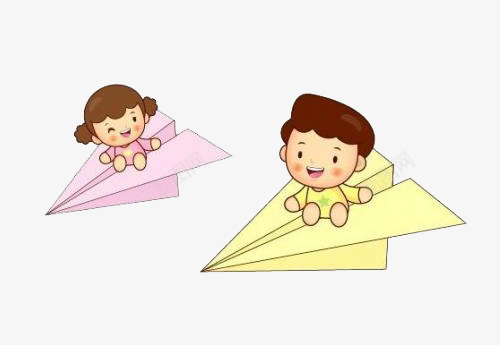 坐飞机的小朋友png免抠素材_新图网 https://ixintu.com 儿童 卡通 插画 纸飞机