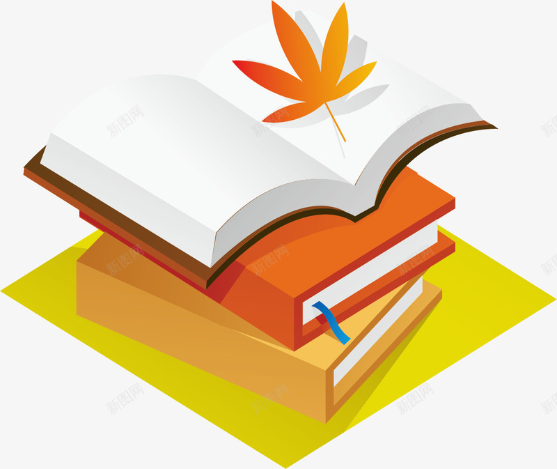 秋天树叶卡通翻开的书矢量图ai免抠素材_新图网 https://ixintu.com 卡通翻开的书 学习 想象 看书 秋天 简约 阅读 黄色 矢量图