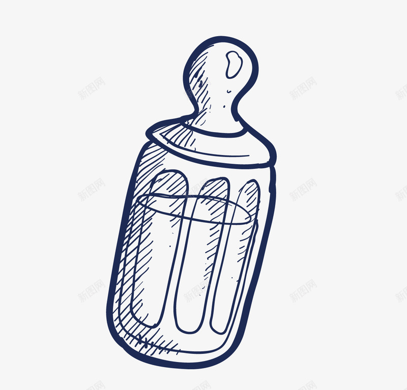 奶瓶矢量图ai免抠素材_新图网 https://ixintu.com 婴儿玩具 手绘婴儿用品 手绘玩具 矢量图