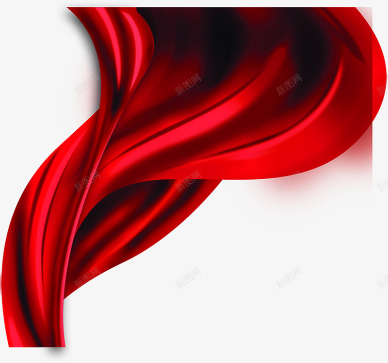 柔动有质感的红丝带png免抠素材_新图网 https://ixintu.com 丝带 质感