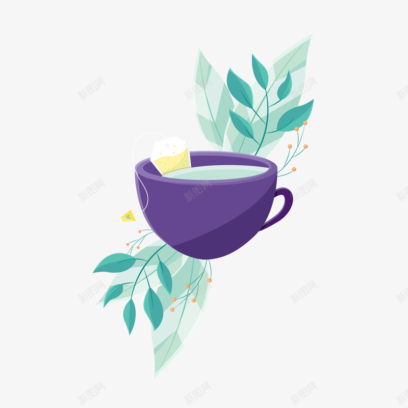 卡通小清新的茶叶包矢量图ai免抠素材_新图网 https://ixintu.com 创意 创意茶杯 小清新 小清新茶杯 茶叶 茶叶包 矢量图