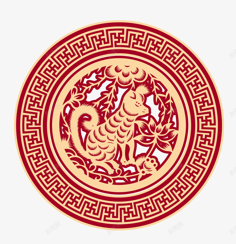 狗年金狗剪纸psd分层图psd免抠素材_新图网 https://ixintu.com 中国风古典花边 小狗剪纸psd分层图 新年 狗年 狗年大吉 狗年迎新