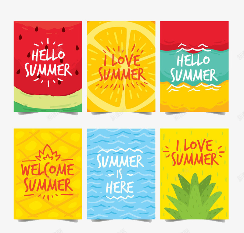 彩绘你好夏季卡片矢量图ai免抠素材_新图网 https://ixintu.com 夏季 彩绘 彩绘你好夏季卡片 彩绘你好夏季卡片矢量素材 矢量素材 矢量图