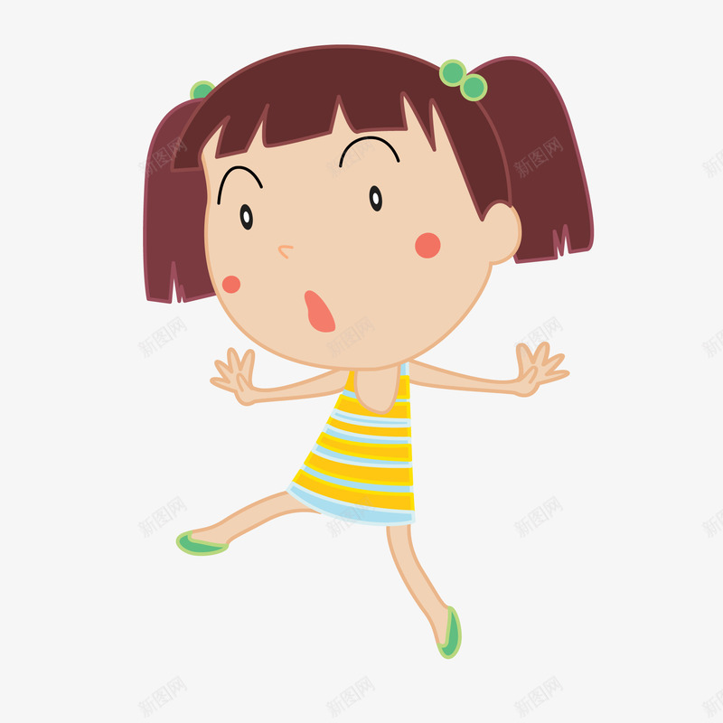卡通调皮的女孩人物矢量图ai免抠素材_新图网 https://ixintu.com 人物设计 儿童节 夏季 女孩 度假 沙滩 调皮 矢量图