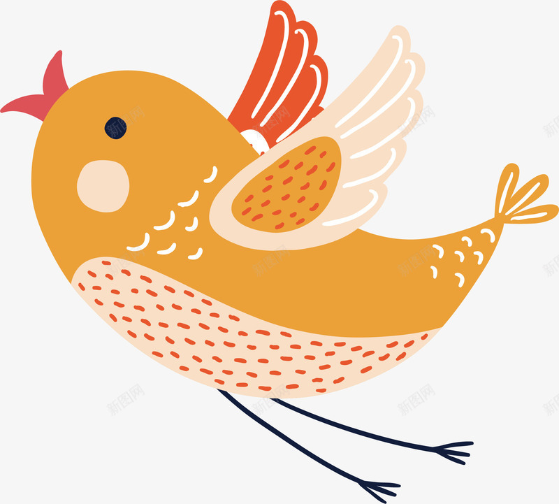 可爱橙色飞翔的小鸟png免抠素材_新图网 https://ixintu.com 卡通手绘 可爱 喜鹊 小鸟 报喜鸟 橙色 爱情鸟 飞翔 鸟类