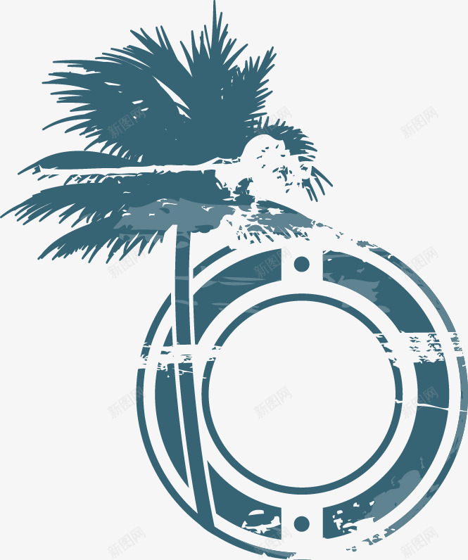 夏季促销戳章矢量图ai免抠素材_新图网 https://ixintu.com 促销 夏季 戳 椰树 章 矢量图