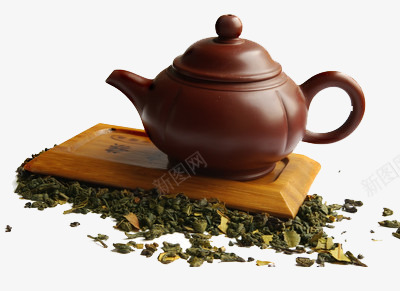 紫砂壶png免抠素材_新图网 https://ixintu.com 木托盘 紫砂壶 茶具 茶叶