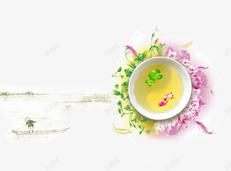茶叶花茶背景psd免抠素材_新图网 https://ixintu.com 素材背景 花茶 茶业 茶业海报 茶叶