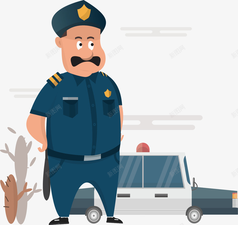 打黑除恶巡逻的警察矢量图eps免抠素材_新图网 https://ixintu.com 巡逻 打黑除恶 树枝 站立 警察 警车 矢量图