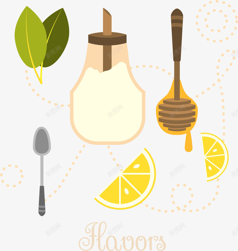 手绘调味料png免抠素材_新图网 https://ixintu.com 手绘 茶叶 蜂蜜 调味料