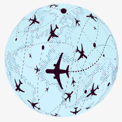 21世纪地球飞机线路图素材