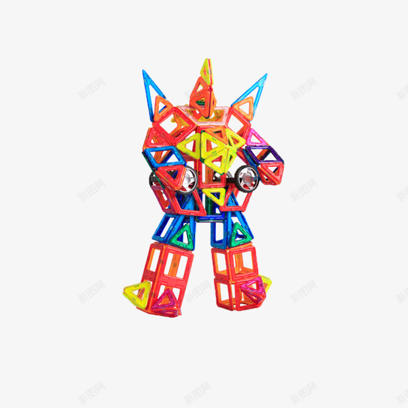 磁力片机器人psd免抠素材_新图网 https://ixintu.com 机器人 玩具 磁力片