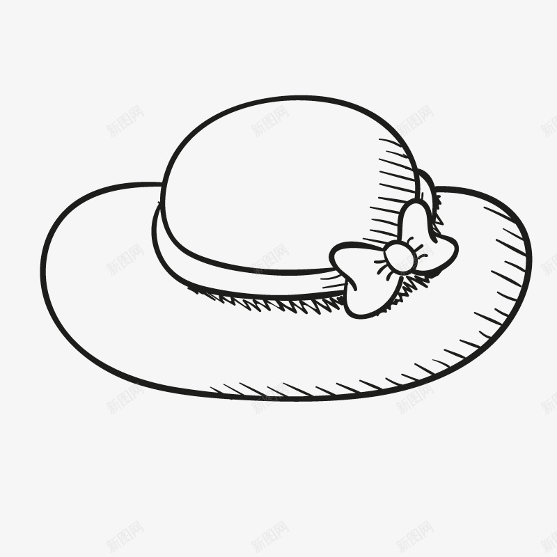 夏日手绘太阳帽png免抠素材_新图网 https://ixintu.com 夏季 太阳帽 手绘 线稿