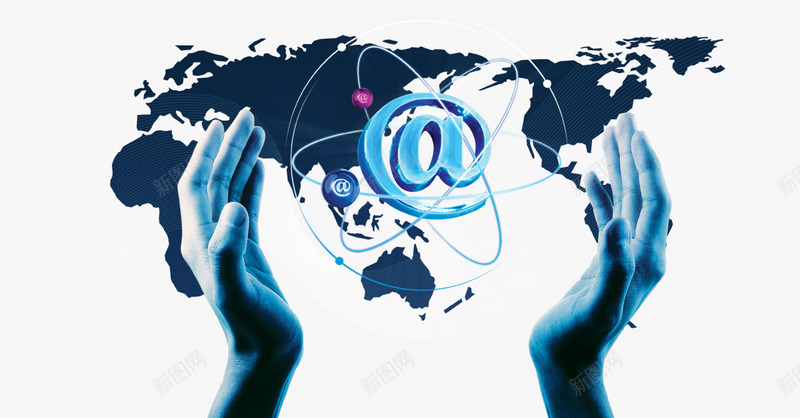 手托科技元素png免抠素材_新图网 https://ixintu.com 地图 手势 海报 科技 蓝色 装饰
