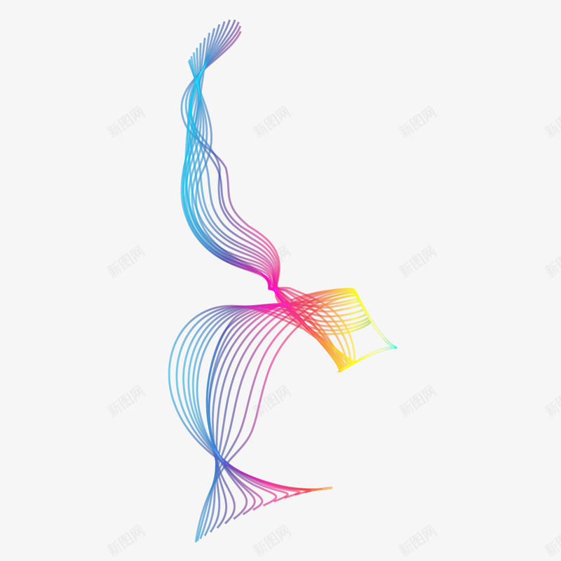 彩色曲线装饰矢量图ai免抠素材_新图网 https://ixintu.com 曲线 曲线装饰素材 波浪线 矢量图