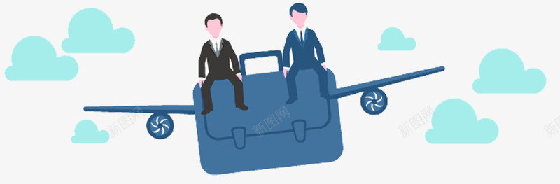 坐在飞机上的商务人士矢量图eps免抠素材_新图网 https://ixintu.com PPT 免抠PNG素材 创意 商务 飞机 矢量图