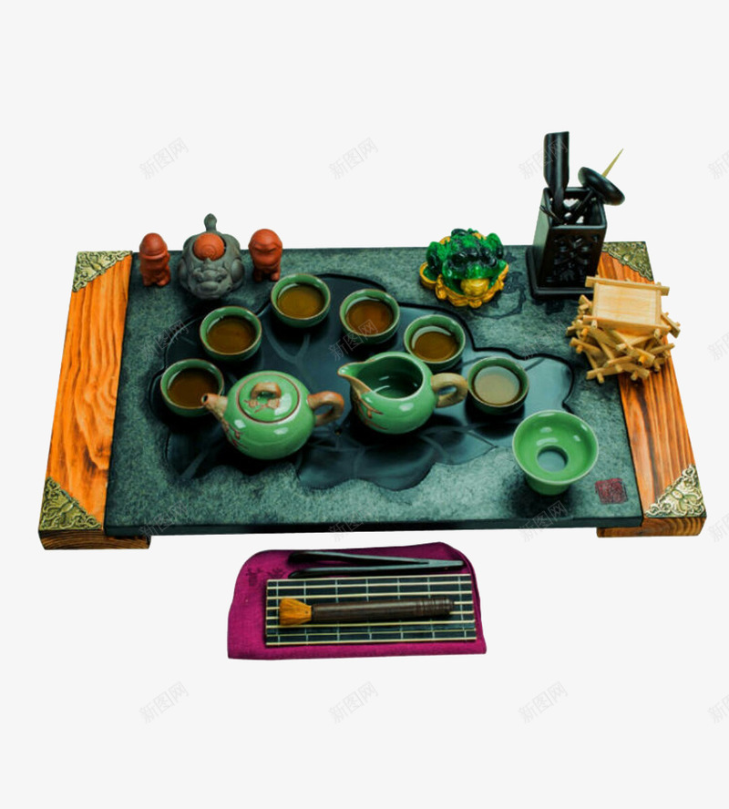 茶具复古组合png免抠素材_新图网 https://ixintu.com 产品实物 功夫茶 套装 茶具