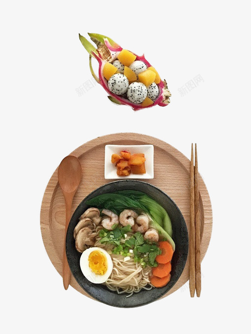 主餐配水果png免抠素材_新图网 https://ixintu.com 果蔬 食物组合 餐具