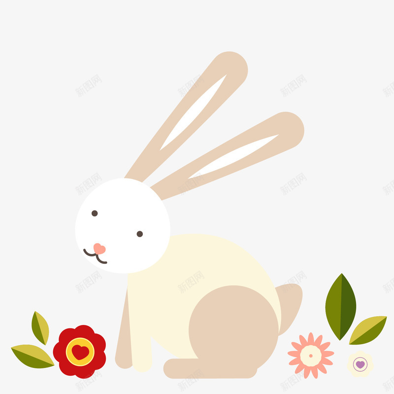 卡通复活节兔子与花卉png免抠素材_新图网 https://ixintu.com 卡通复活节兔子与花卉 卡通复活节兔子与花卉免费png下载 卡通复活节兔子与花卉矢量 复活节兔子与花卉