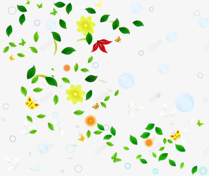 多彩清新树叶png免抠素材_新图网 https://ixintu.com 免抠PNG 多彩 枫叶 树叶 清新 漂浮 背景