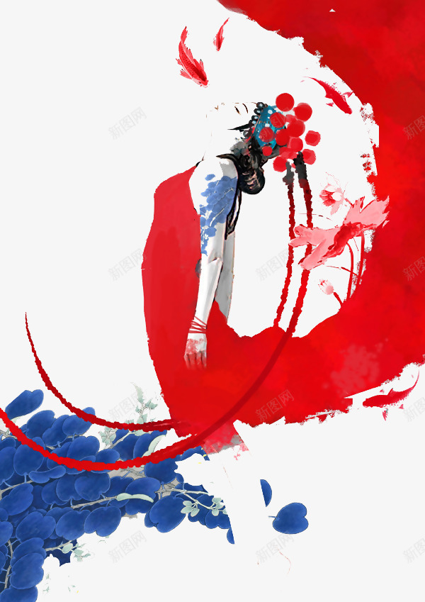 中国古代女戏子png免抠素材_新图网 https://ixintu.com 中国 插画师 白茶