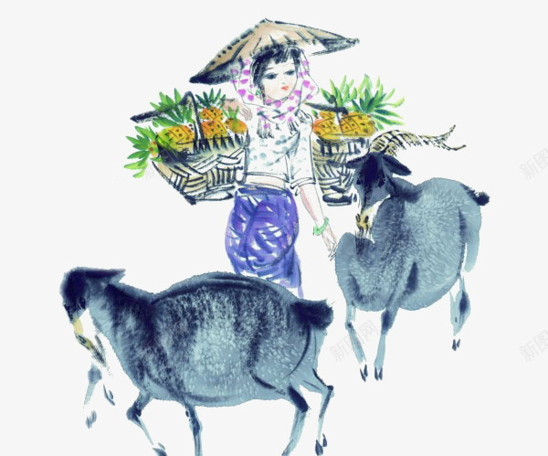 中国人物画png免抠素材_新图网 https://ixintu.com 传统人物画 写意人物画 古代人物画 国画 国画人物肖像