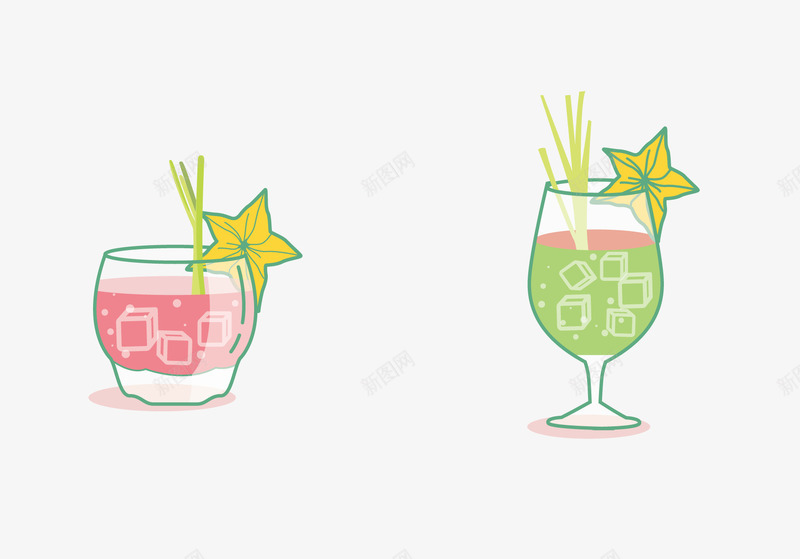 卡通果茶png免抠素材_新图网 https://ixintu.com 卡通果茶 夏季冰凉饮料 彩色果茶 杯子装的果茶 矢量果茶 鲜果茶