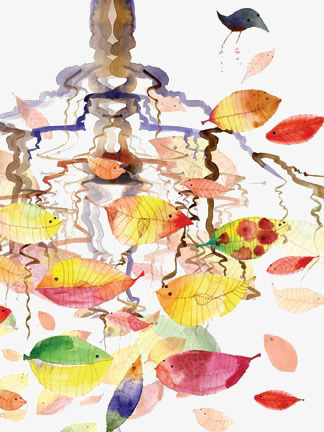 枯叶png免抠素材_新图网 https://ixintu.com 中国风 叶片 手绘枯叶 水纹 秋天 黄色叶片