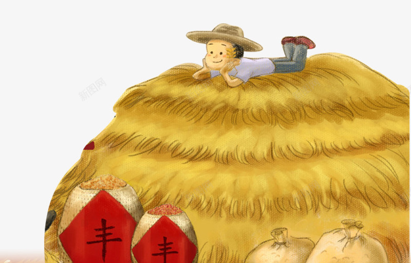 二十四节气立秋丰收收割psd免抠素材_新图网 https/ixintu.