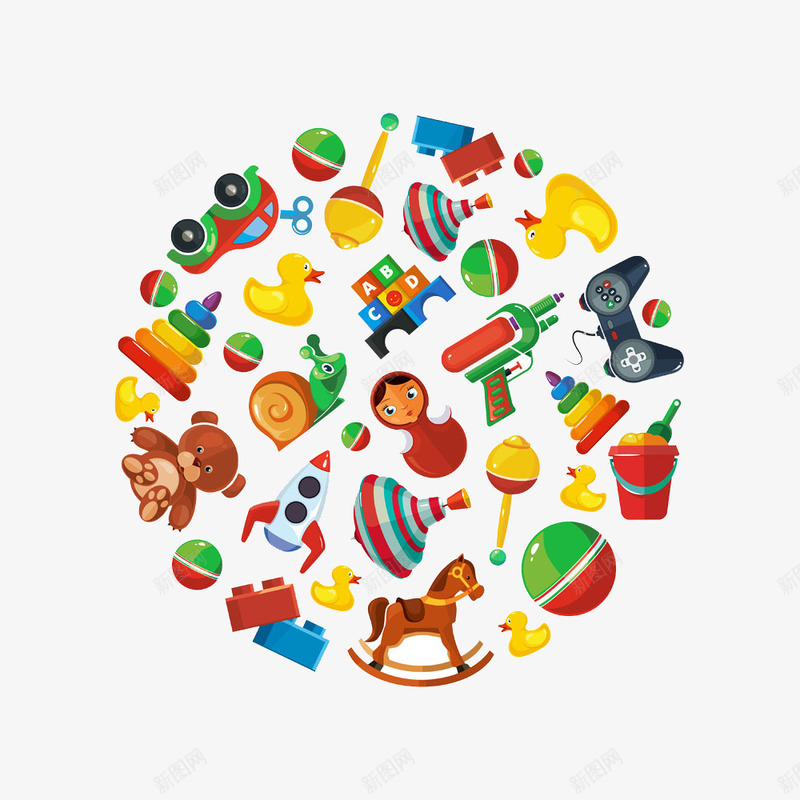 宝宝玩具圆形png免抠素材_新图网 https://ixintu.com 儿童 卡通 卡通画 宝宝玩具圆形 育儿 育婴 高清免扣素材