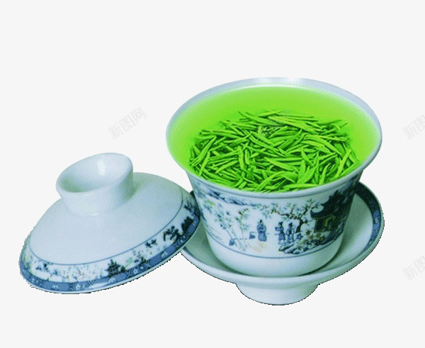一杯绿茶png免抠素材_新图网 https://ixintu.com 一杯绿茶 杯子 绿茶 茶叶 茶杯
